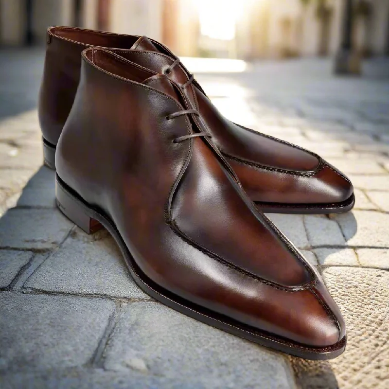 Jonathan Tan Brown Patina Derby Boot