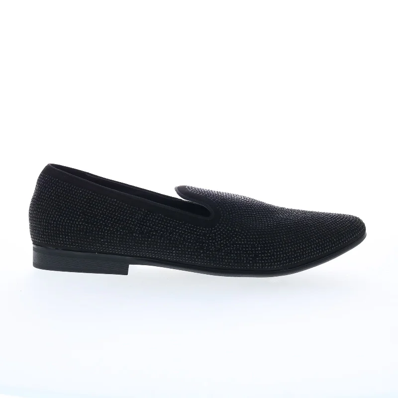 Steve Madden M-Cutton Mens Black Canvas Loafers & Slip Ons Casual Shoes