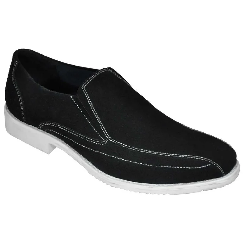 Slip-On Italian Leather Shoes with Perimeter Stitching