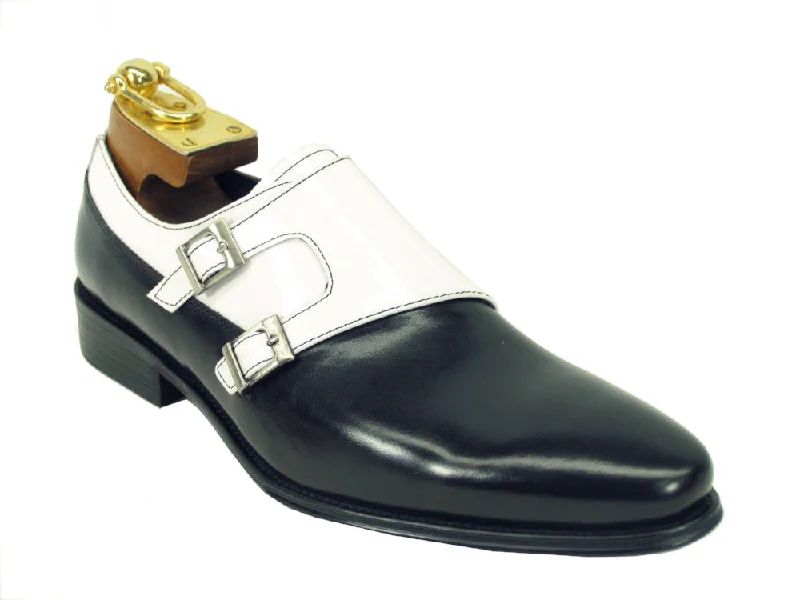 Carrucci Double Monkstraps KS099-3003 - Black/White