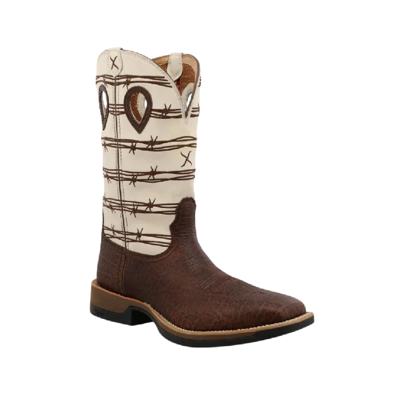 Twisted X Men's  Brown Elephant Print & Bone Boot