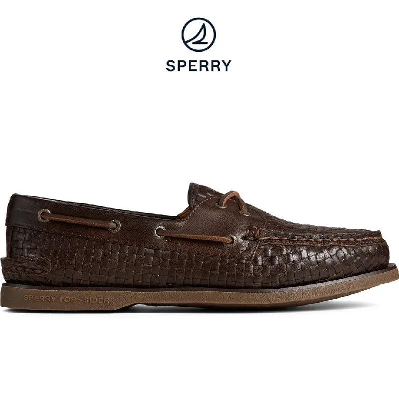 Men's Authentic Original™ Gold Cup™ Woven Boat Shoe - Brown (STS25052)