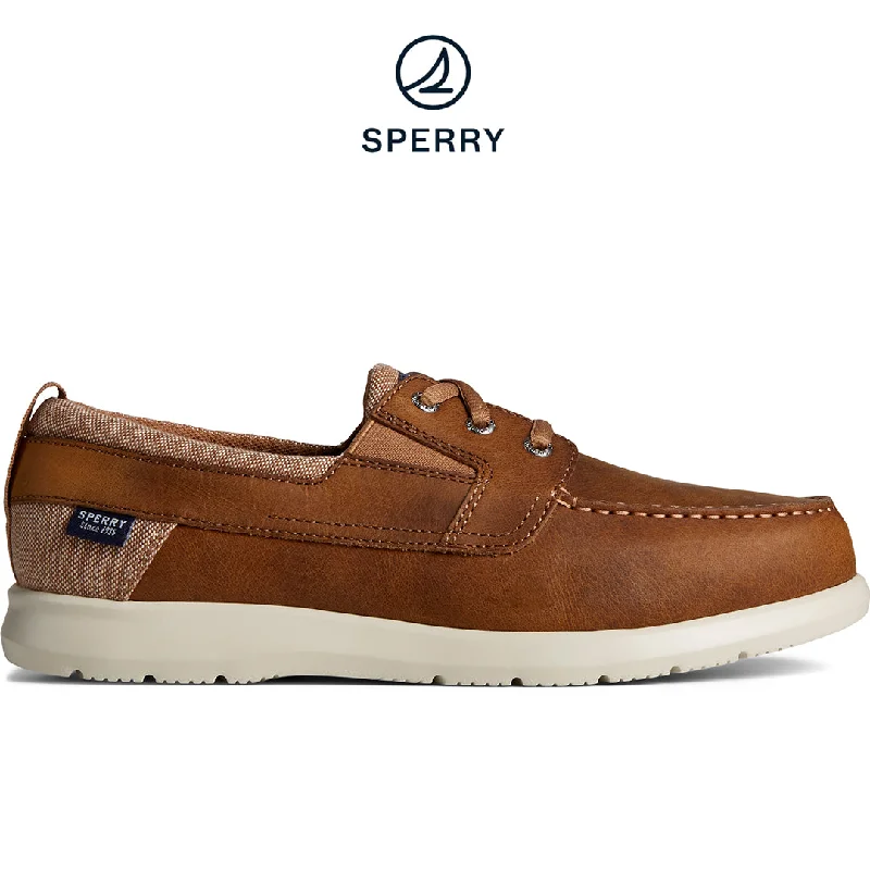 Sperry Men's Bowrider Plushstep Leather Slip-On Boat Sneaker - Tan (STS25002)