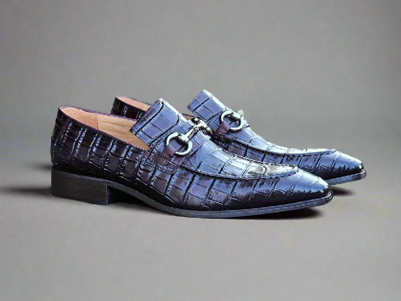 Buckle Loafer w Gator Embossed Leather