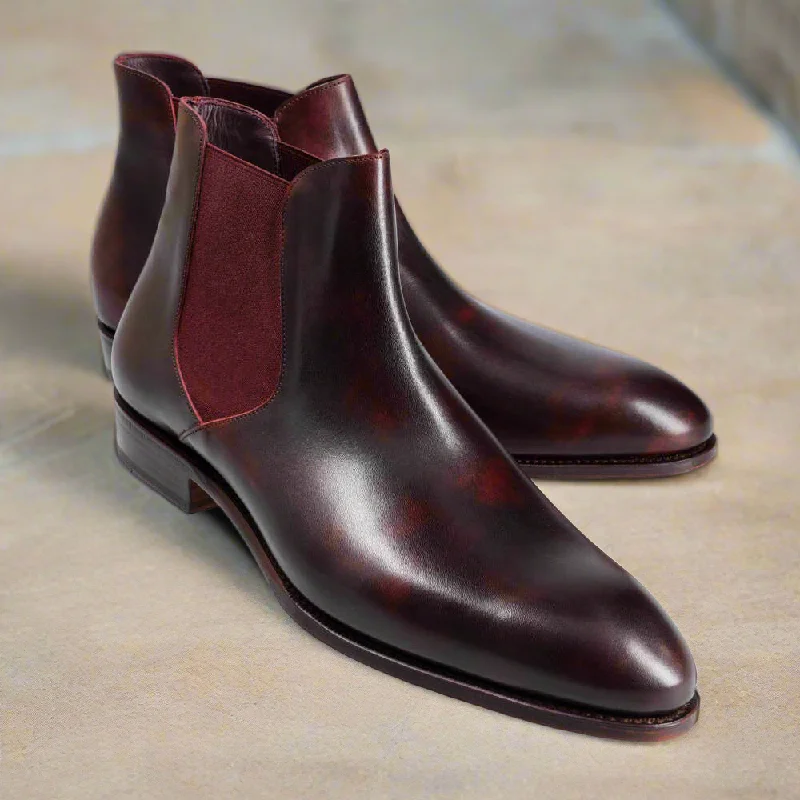 Benjamin Burgundy Patina Chelsea Boot