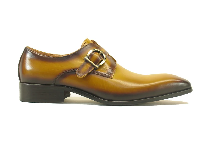 Carrucci Buckle Monk Strap KS503-35 - Cognac