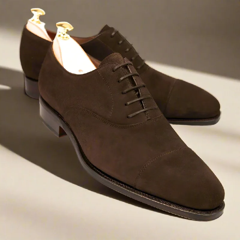 Elliot Dark Brown Suede Toecap Oxford