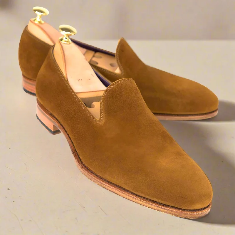 Aaron Tan Suede Slip-on Loafer