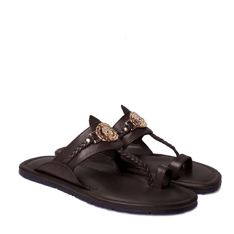 Kolhapuri Dark Brown Slipper