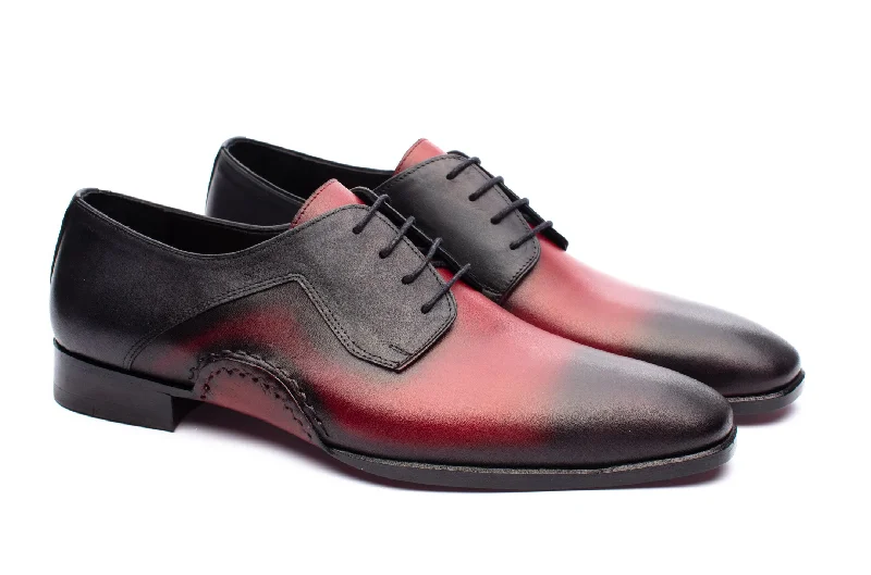 The Opanka Patina Shoes - Red & Black